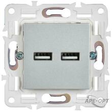 Изображения товара SKANDY Розетка USB A+A 3,1А SK-R15S серебряный | SK-U21-D31-K23 | IEK
