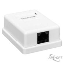 Изображения товара Розетка настенная TERACOM Cat.5E неэкранированная 1 порт RJ-45 Dual IDC белая | TRC-WBOX-1RJ45-5EUTP-WH | EKF