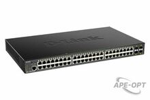 Изображения товара DGS-1250-52XMP/A1A Настраиваемый L2 коммутатор с 48 портами 10/100/1000Base-T и 4 портами 10GBase-X SFP+ (48 портов PoE 802.3af/at, PoE-бюджет 370 Вт)