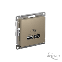 Изображения товара AtlasDesign Шампань USB Розетка A + тип-C 45W высокоскоростной заряд QC PD | ATN000529 | SE