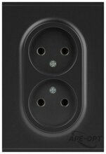 Изображения товара Розетка Arktik 16-2107-05 без заземления двойная 2X2P 16А-250В антрацит | Б0071685 | ЭРА