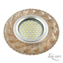 Изображения товара Светильник декор.встр Luciole DLS-L147 GU5.3 GLASSY/TEA GU5.3 доп.LED подсветка 3Вт, стекл,зерк./светло-коричневый