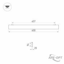 Изображения товара Светильник ALT-LINEAIR-FLAT-UPDOWN-DIM-S2094-600-25W Day4000 (BK, 100 deg, 230V) (Arlight, IP20 Металл, 3 года) | 031470 | Arlight