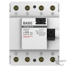Изображения товара Выключатель дифференциальный (УЗО) ВД-40 4п 40А 30мА тип AC (электронный) Basic | elcb-4-40-30e-sim | EKF