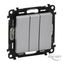 Изображения товара Valena LIFE DIY Алюминий Выключатель 3-клавишный 10А 250В | 752603 | Legrand