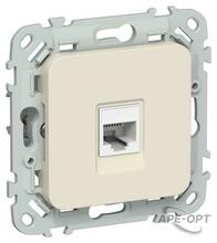 Изображения товара FLITE Розетка компьютерная RJ45 кат.5Е UTP РК5е-1-0-ФлСл сливочный | FI-K12-1-K86 | IEK