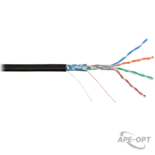 Изображения товара NKL 4700B-BK - Кабель NIKOLAN F/UTP 4 пары, Кат.5e (Класс D), тест по ISO/IEC, 100МГц, одножильный, BC (чистая медь), 24AWG (0,50мм), внешний, PE до -60С, черный, 305м