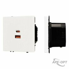 Изображения товара ARL NOBE USB Розетка тип A+C софт-тач белый кварц SCT-MUAC-SFPL-FC-WH (65W, QC3) | 054316(1) | Arlight
