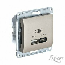 Изображения товара Glossa Титан USB Розетка A + тип-C 45W высокоскор.заряд