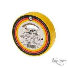 Изображения товара Изолента ПВХ 19 мм х 25 м, желтая | KR-09-2202 | Kranz