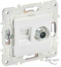 Изображения товара SKANDY Розетка двойная TV+RJ45 кат.5E SK-A14W арктический белый | SK-AK20-1-K01 | IEK