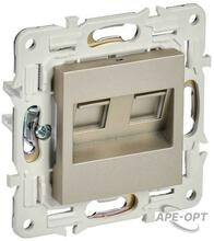 Изображения товара SKANDY Розетка компьютерная двойная RJ45 кат.6 SK-K04Sh шампань | SK-K20-2-K37 | IEK