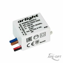 Изображения товара Блок питания ARJ-KE10300-MINI (3W, 300mA) (Arlight, IP20 Пластик, 5 лет) | 030187 | Arlight