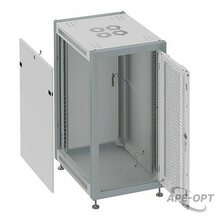 Изображения товара SYSMATRIX SL 6822.932 Шкаф монтажный телекоммуникационный 19" напольный 22U 600x800x1100mm (ШхГхВ) передняя дверь перфорированная, задняя дверь сплошная металлическая, поворотная ручка с замком, цвет черный (RAL 9004/RAL 7000)