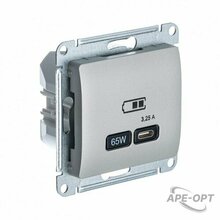 Изображения товара Glossa Платина USB Розетка тип-C 65W высокоскор.заряд