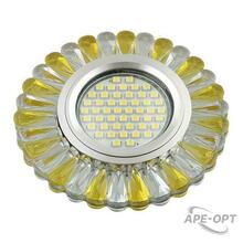 Изображения товара Светильник декор.встр Luciole DLS-L145 GU5.3 GLASSY/GOLD GU5.3 доп.LED подсветка 3Вт, стекл,зерк./прозр.+светло-желтый