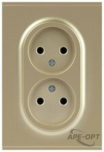 Изображения товара Розетка Arktik 16-2107-04 без заземления двойная 2X2P 16А-250В шампань | Б0071684 | ЭРА