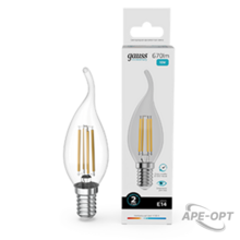 Изображения товара Лампа светодиодная Filament Elementary Свеча на ветру 10W 670lm 4100К Е14 LED 1/10/100 | 42120 | Gauss