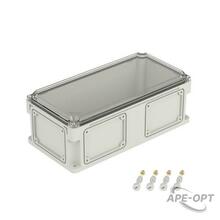 Изображения товара Корпус пластиковый RAM box IP67 400х200х146 мм (высота крышки 21) стенка с выбивными фланцами прозрачная крышка | 542211 | DKC