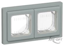 Изображения товара FLITE Рамка 2-местная IP55 Рпро-2-55-ФлС серый | FI-M20-32-55-K03 | IEK