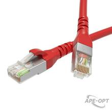 Изображения товара Патч-корд экранированный CAT5E F/UTP 4х2, LSZH, красный, 10.0м | RN5EFU4500RD | DKC