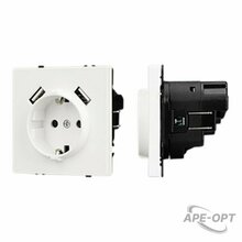 Изображения товара ARL NOBE Розетка зк со шторками с USB тип А+А софт-тач белый кварц SCT-MUAA-SFPL-WH (250V, 16A) | 054288(1) | Arlight