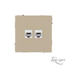 Изображения товара Компьютерная розетка RJ-45 без шторки, кат.5е двойная, KANT, ванильный марципан | 7015664 | DKC