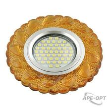 Изображения товара Светильник декор.встр Luciole DLS-L147 GU5.3 GLASSY/GOLD GU5.3 доп.LED подсветка 3Вт, стекл,зерк./светло-желтый