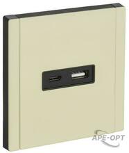 Изображения товара FORTE&PIANO Розетка USB A+C 3,1А FP850M металл серый сланец | FP-U22-D31-M-K41 | IEK