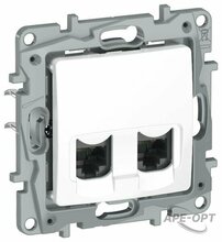 Изображения товара Etika Белый Розетка компьютерная 2-ая RJ45 кат.6 UTP | 6722541 | IEK