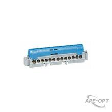Изображения товара Клеммная колодка IP 2X - нейтраль - синяя - 1 x 6-25 мм² - 21 x 1,5-16 мм² - длина 176 мм | 004846 | Legrand