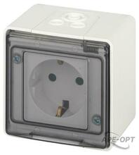 Изображения товара Розетка ЭРА Эксперт 11-2501-01 2P+E IP55, 16A-250В, ОУ, Белый | Б0063294 | ЭРА