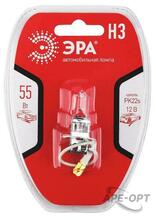 Изображения товара Лампа автомобильная галогенная Н3 12V 55W PK22s BL (лампа головного света, противотум | Б0037576 | ЭРА