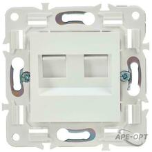 Изображения товара SKANDY Розетка компьютерная двойная RJ45 кат.5E SK-K03W арктический белый | SK-K20-1-K01 | IEK