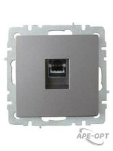 Изображения товара BRITE Розетка компьютерная RJ45 кат.6 РК11-БрС сталь | BR-K10-2-K46 | IEK