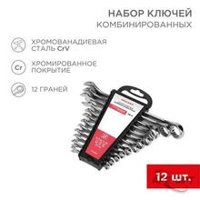 Изображения товара Набор ключей комбинированных (6-14, 17, 19, 22 мм), 12 шт., CrV, зеркальное хромирование | 12-5842 | REXANT
