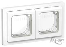 Изображения товара FLITE Рамка 2-местная IP55 Рпро-2-55-ФлБ белый | FI-M20-32-55-K01 | IEK