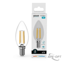 Изображения товара Лампа светодиодная Filament Elementary Свеча 10W 670lm 4100К Е14 LED 1/10/100 | 32120 | Gauss