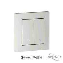Изображения товара AtlasDesign SMART Белый Выключатель 2-клавишный с подсветкой, Zigbee, сх.5, L+N, 10А, механизм | ATN000153Z | SE