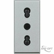 Изображения товара Axolute Розетка 2К+З, 10/16 А 250 В~ с экранированными контактами, алюминий | HC4180 | Legrand