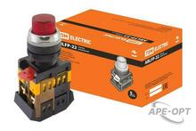 Изображения товара Кнопка ABLFP-22 красный d22мм неон/230В 1з+1р | SQ0704-0005 | TDM