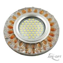 Изображения товара Светильник декор.встр Luciole DLS-L151 GU5.3 GLASSY/GOLD GU5.3 доп.LED подсветка 3Вт, стекл,зерк./прозр.+светло-коричневый