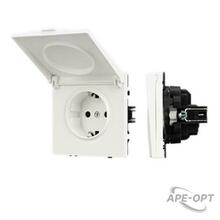 Изображения товара Механизм розетки влагозащищённый SCT-NOBE-MCP-SFPL-WH (230V, 16A) (Arlight, Белый кварц) | 054280 | Arlight
