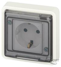 Изображения товара Розетка ЭРА Эксперт 11252101 с заземлением IP55, 16A, 250В, СУ, Белый | Б0063259 | ЭРА