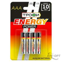 Изображения товара Батарейка щелочная (алкалиновая) LR03-4BL (40/960/30720) (AAA) | C0034915 | ТРОФИ