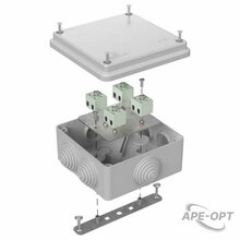 Изображения товара Коробка огнестойкая для о/п 40-0300-FR1.5-8 Е15-Е120 RAL7035 100х100х50 (14 шт/кор) серая | 40-0300-7035-FR1.5-8 | Промрукав