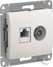 Изображения товара Glossa Перламутр Розетка 2-ая TV + компьютерная RJ45, кат