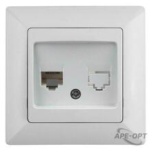 Изображения товара 4-303-01 Intro Розетка информационная RJ45, СУ, Solo, белый | Б0043382 | Intro