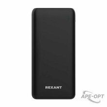 Изображения товара Портативное зарядное устройство Power Bank (акб) 20000 mAh с Quick Charge и Power Delivery, черное | 30-2052 | REXANT