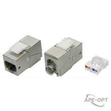 Изображения товара Модуль  Keystone RJ45 CAT5E экранированный(STP), 180 градусов,серебристый (форм-фактор S19) | RNK5EF90TL | DKC